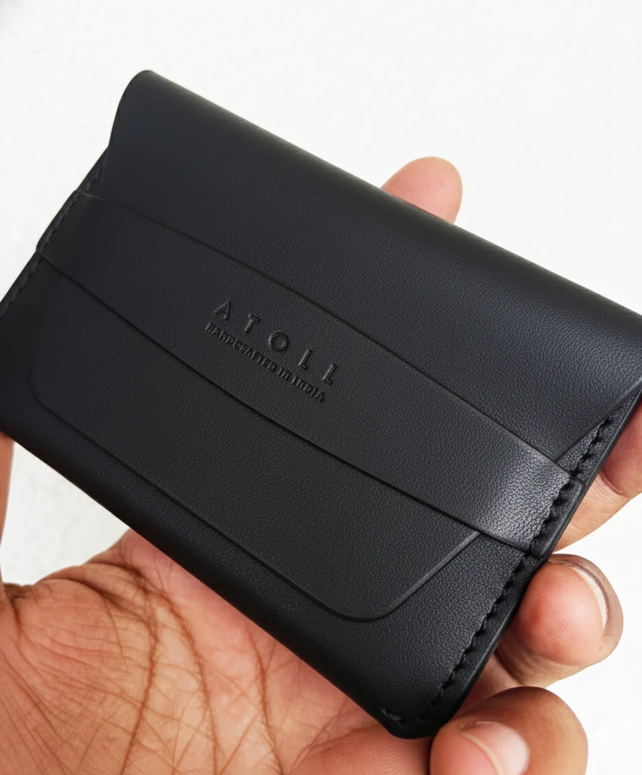 Greece -Black Leather Flap Wallet - Image 4